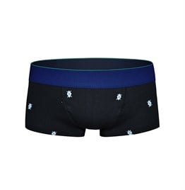 Desenli Siyah Kısa Hipster Boxer - DZN2449