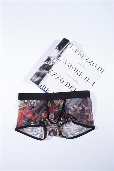 Desenli Transparan Erkek Kısa Boxer - DZN3251