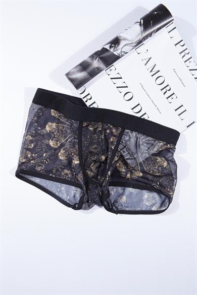 Desenli Transparan Erkek Kısa Boxer - DZN3254
