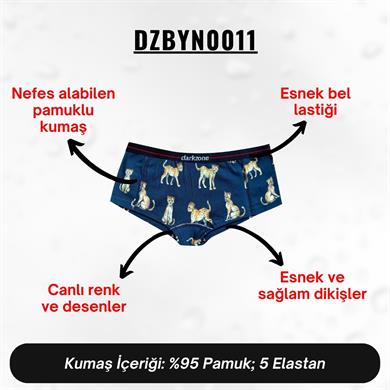 Dijital Baskılı Kaplan Desenli Kadın Boxer - DZBYN0011