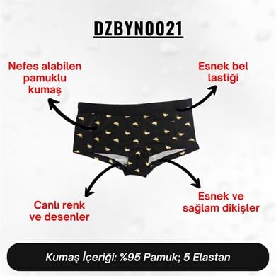 Dijital Baskılı Ördek Desenli Kadın Boxer - DZBYN0021