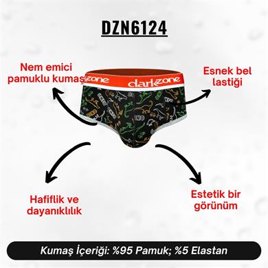 Dinazor Desenli Siyah Hipster Erkek Slip - DZN6124