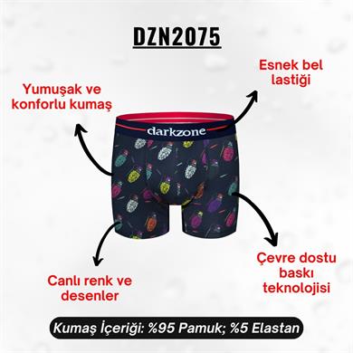 El Bombası Desenli Erkek Boxer (Dijital Baskılı) - DZN2075