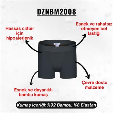 Erkek Antrasit Bambu Boxer - DZNBM2008