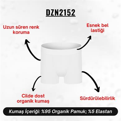 Erkek Beyaz Organik Pamuk Boxer - DZN2152
