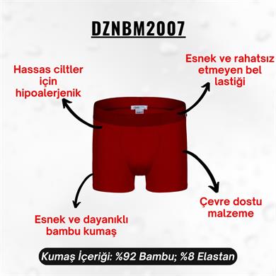 Erkek Bordo Bambu Boxer - DZNBM2007