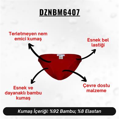Erkek Bordo Bambu Slip - DZNBM6407