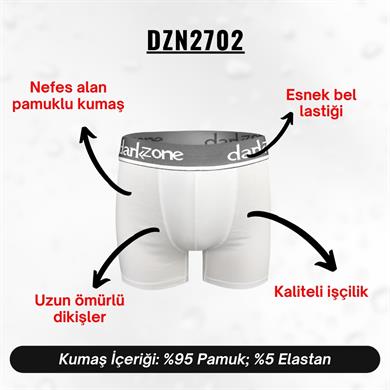 Erkek Boxer Beyaz Pamuklu - DZN2702