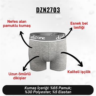 Erkek Boxer Gri Pamuklu - DZN2703