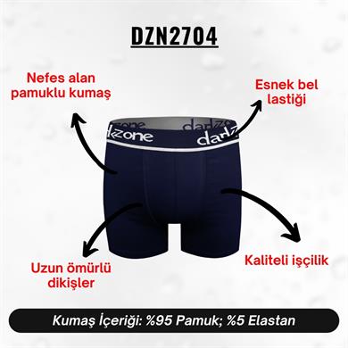 Erkek Boxer Lacivert Pamuklu - DZN2704
