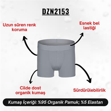 Erkek Gri Organik Pamuk Boxer - DZN2153