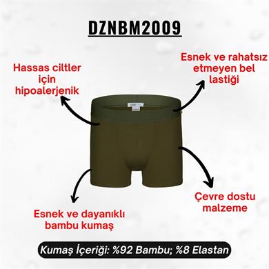Erkek Haki Bambu Boxer - DZNBM2009