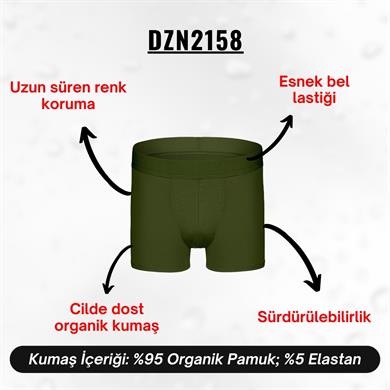 Erkek Haki Organik Pamuk Boxer - DZN2158