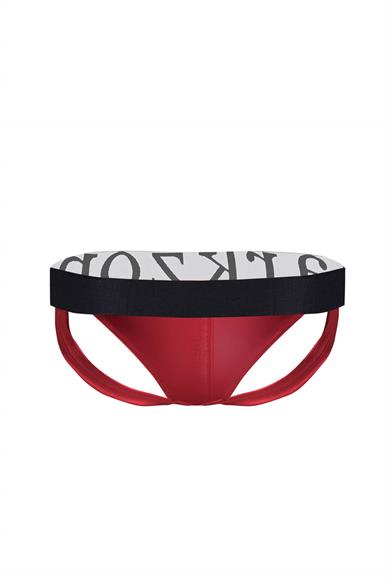 Erkek Kırmızı Deri Jockstrap - DZN6796