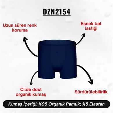 Erkek Lacivert Organik Pamuk Boxer - DZN2154