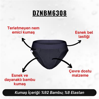 Erkek Lastikli Antrasit Bambu Slip - DZNBM6308
