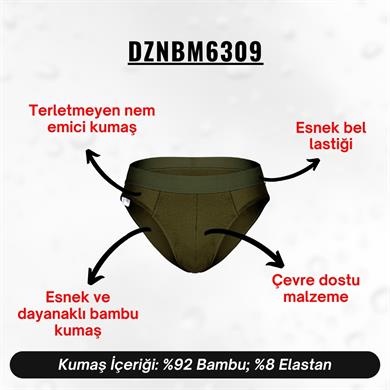 Erkek Lastikli Haki Bambu Slip - DZNBM6309