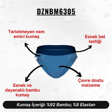 Erkek Lastikli Mavi Bambu Slip - DZNBM6305