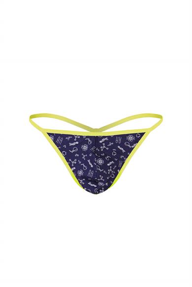Erkek Neon Lastikli Desenli String - DZN6682