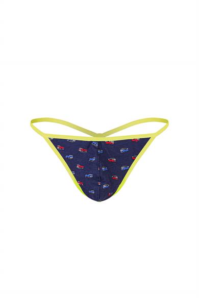 Erkek Neon Lastikli Desenli String - DZN6680