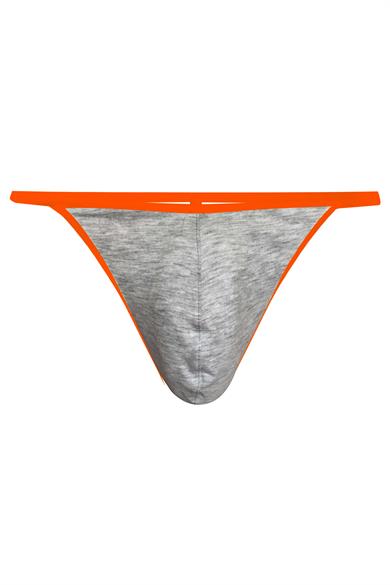 Erkek Neon Lastikli Gri String - DZN6676