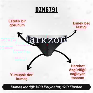 Erkek Siyah Deri Jockstrap - DZN6791