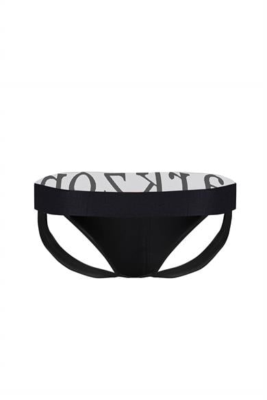 Erkek Siyah Deri Jockstrap - DZN6791