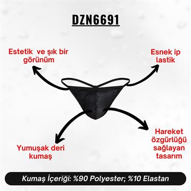 Erkek Siyah Deri String - DZN6691
