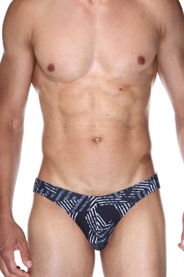 Desenli Siyah Erkek Slip - DZN6487