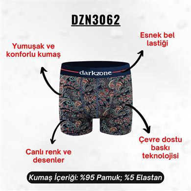 Etnik Desenli Erkek Boxer (Dijital Desenli) - DZN3062