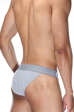 Erkek Gri Yanları Açık Geniş Lastikli Slip Külot