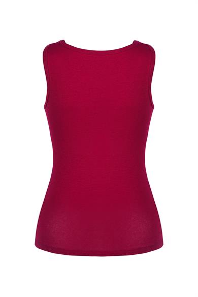 Kadın Bordo Penye Atlet - DZWM7214