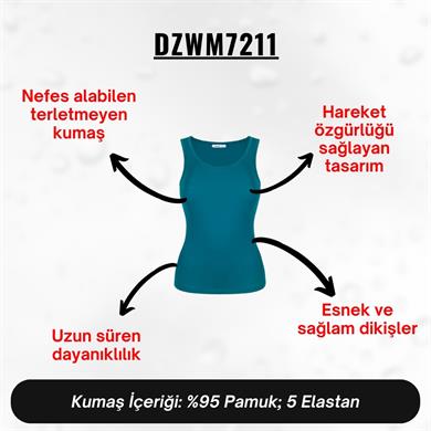 Kadın Koyu Yeşil Penye Atlet - DZWM7211