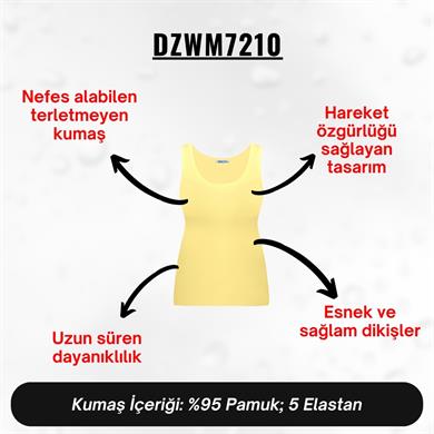 Kadın Sarı Penye Atlet - DZWM7210