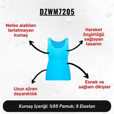 Kadın Turkuaz Penye Atlet - DZWM7205