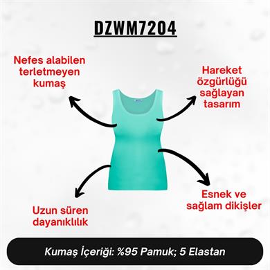 Kadın Yeşil Penye Atlet - DZWM7204