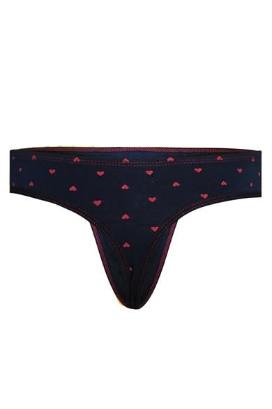 Kalp Desenli Lacivert Erkek Tanga - DZN6639