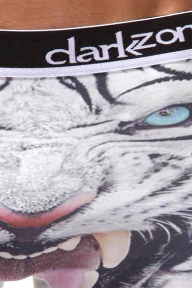 Kaplan Desenli 3D Beyaz Boxer - DZN1092