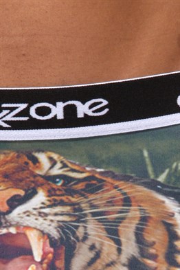 Kaplan Desenli 3D Yeşil Boxer - DZN1094