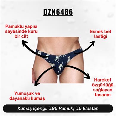 Kaplan Desenli Siyah Erkek Slip - DZN6486