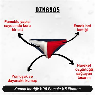 Kırmızı Beyaz Erkek Slip - DZN6905