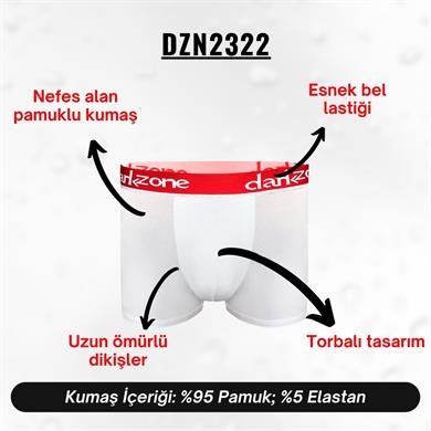 Klasik Önü Torbalı Beyaz Erkek Boxer - DZN2322