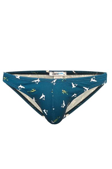 Köpek Balığı Desenli Yeşil Erkek Slip - DZN6499
