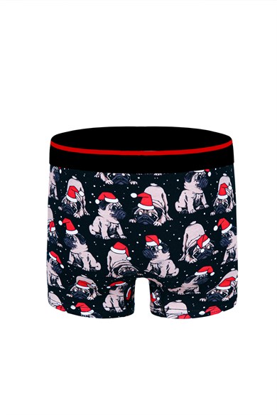 Köpek Desenli Yılbaşı Erkek Boxer (Dijital Baskılı) - DZNNY0001
