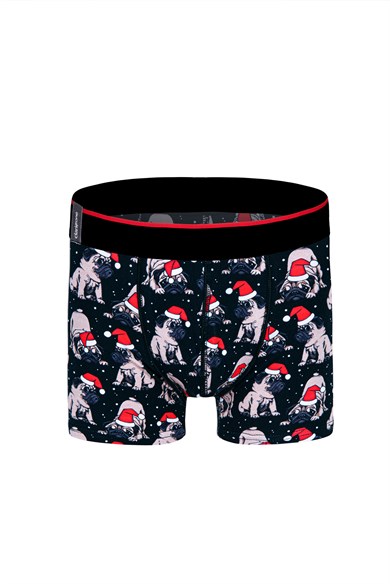Köpek Desenli Yılbaşı Erkek Boxer (Dijital Baskılı) - DZNNY0001