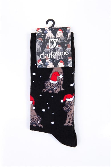 Köpek Desenli Yılbaşı Erkek Çorap