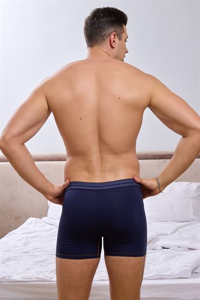 Kot Lastiği Desenli Lacivert Erkek Boxer - DZN2904