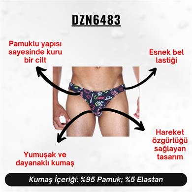 Kovboy Desenli Renkli Erkek Slip - DZN6483