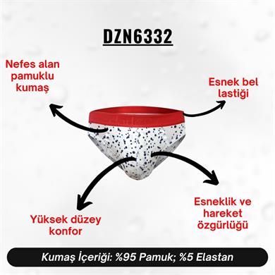 Lastikli Benekli Beyaz Erkek Slip - DZN6332