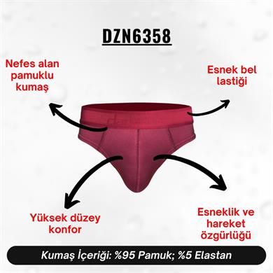 Lastikli Bordo Erkek Slip - DZN6358